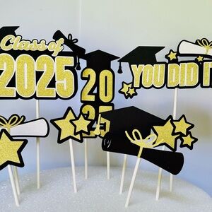 READY TO SHIP! New Graduation Party Cake Toppers • 9 Total